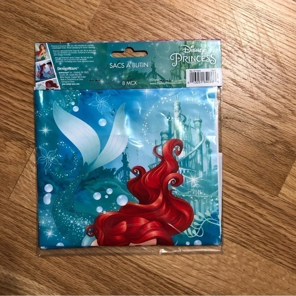Ariel Little Mermaid Treat Goodie Bags Blue Kids NEW 8 Birthday Party